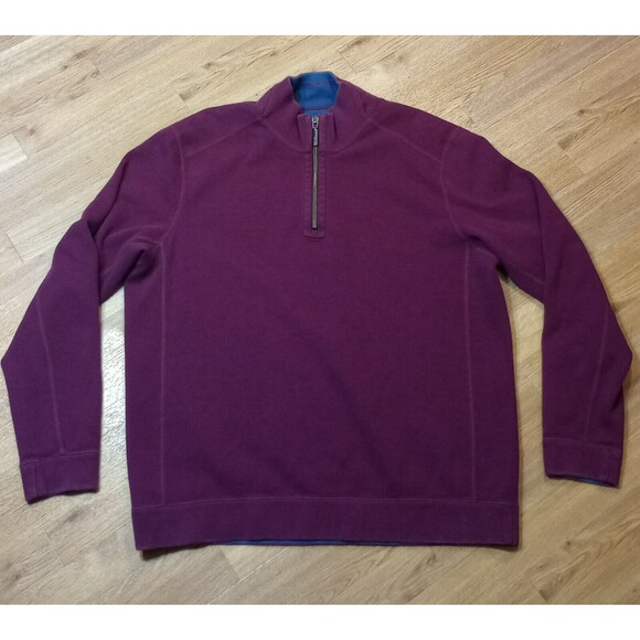 Tommy Bahama Sweatshirt Mens Large L  1/4 Zip Reversible Pullover Embroidered * - Picture 2 of 16